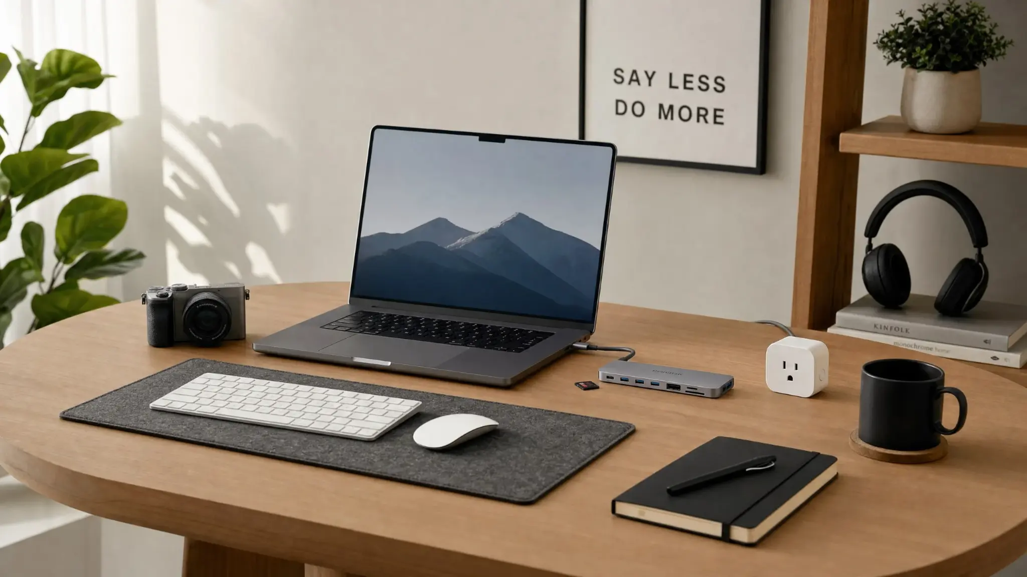 Tech gadgets and accessories on a desk